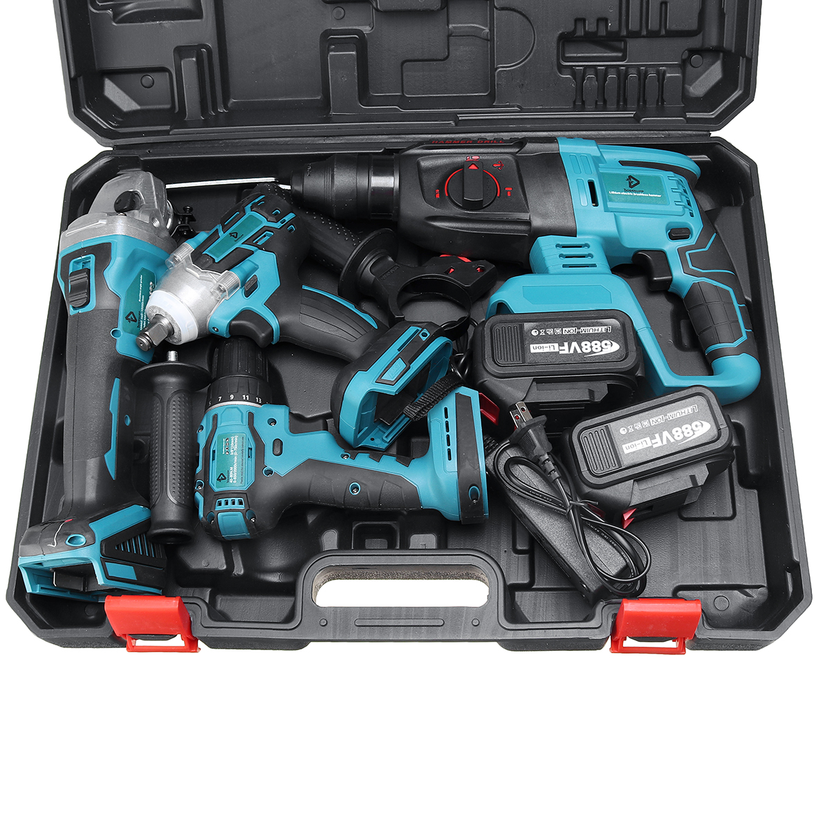 Doersupp-588VF-4Pcs-Li-ion-Battery-Power-Tool-Set-Angle-Grinder-Cordless-Drill-Hammer-Electric-Wrenc-1885450-2