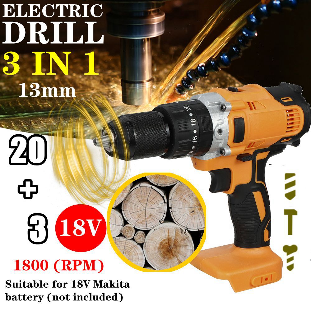 Dual-Speed-Brushed-Impact-Drill-13mm-Chuck-Rechargeable-Electric-Screwdriver-for-Makita-18V-Battery-1759775-1