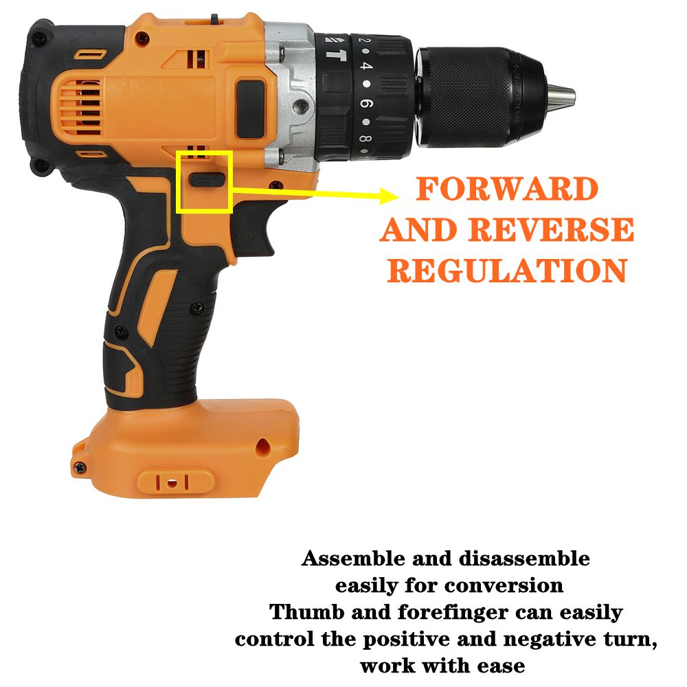 Dual-Speed-Brushed-Impact-Drill-13mm-Chuck-Rechargeable-Electric-Screwdriver-for-Makita-18V-Battery-1759775-13