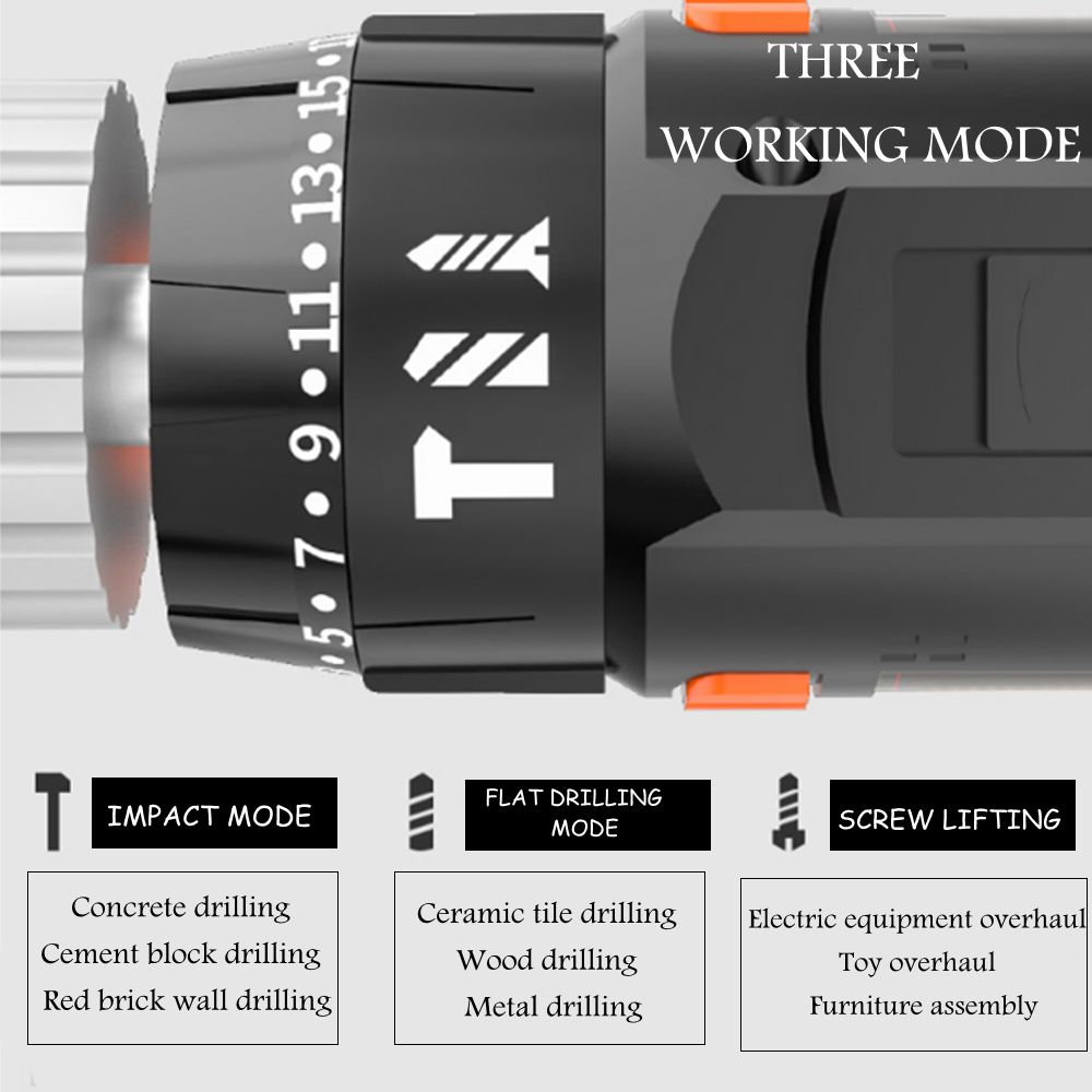 Dual-Speed-Brushed-Impact-Drill-13mm-Chuck-Rechargeable-Electric-Screwdriver-for-Makita-18V-Battery-1759775-4