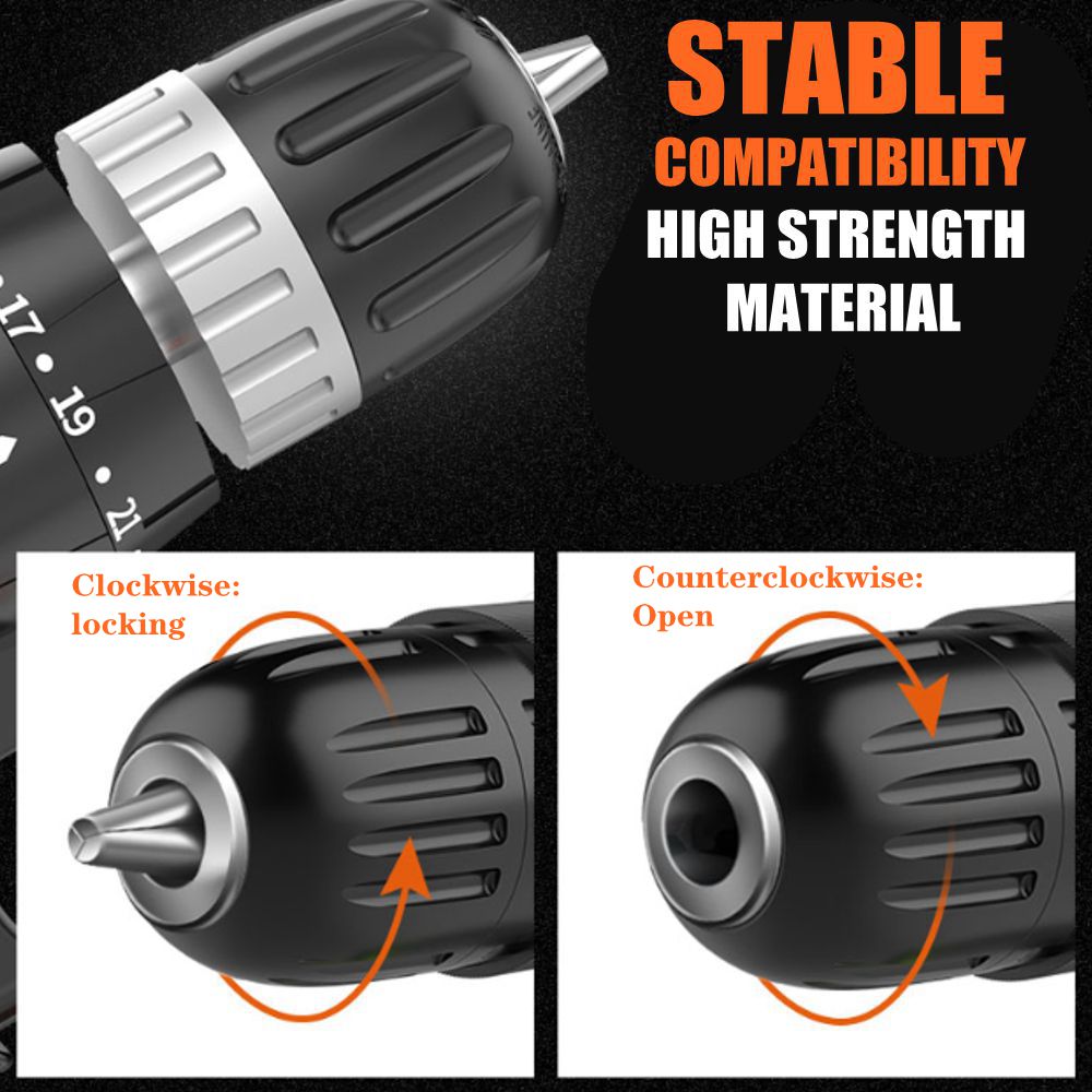 Dual-Speed-Brushed-Impact-Drill-13mm-Chuck-Rechargeable-Electric-Screwdriver-for-Makita-18V-Battery-1759775-6