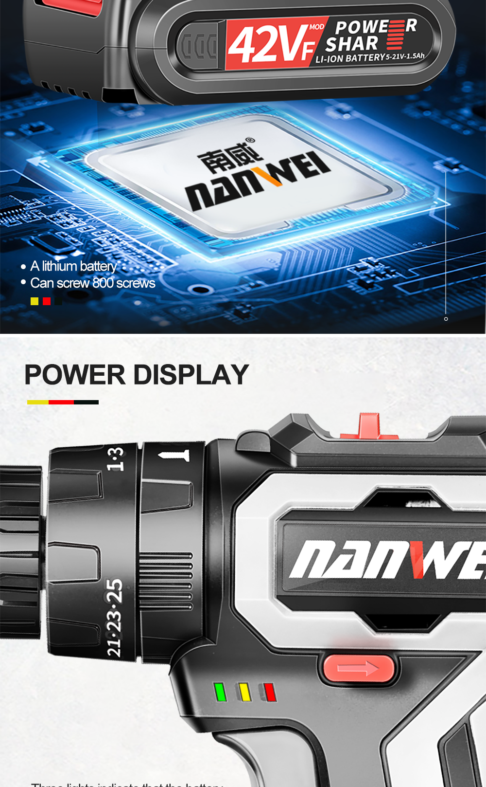 Nanwei-21V-Brushless-Impact-Power-Drill-35NM-Li-ion-Rechargeable-Electric-Flat-Drill-Screw-Driver-2--1695400-7