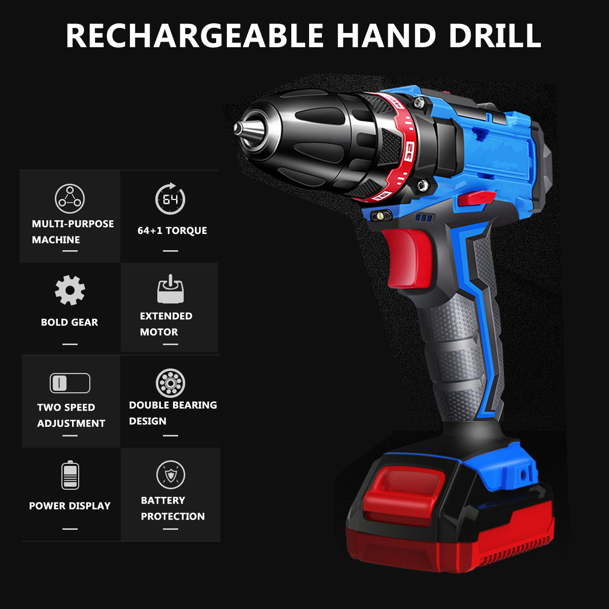 Profession-Dual-Speed-Power-Drill-Cordless-Electric-Screwdriver-with-27Pcs-Accessories-1374968-2