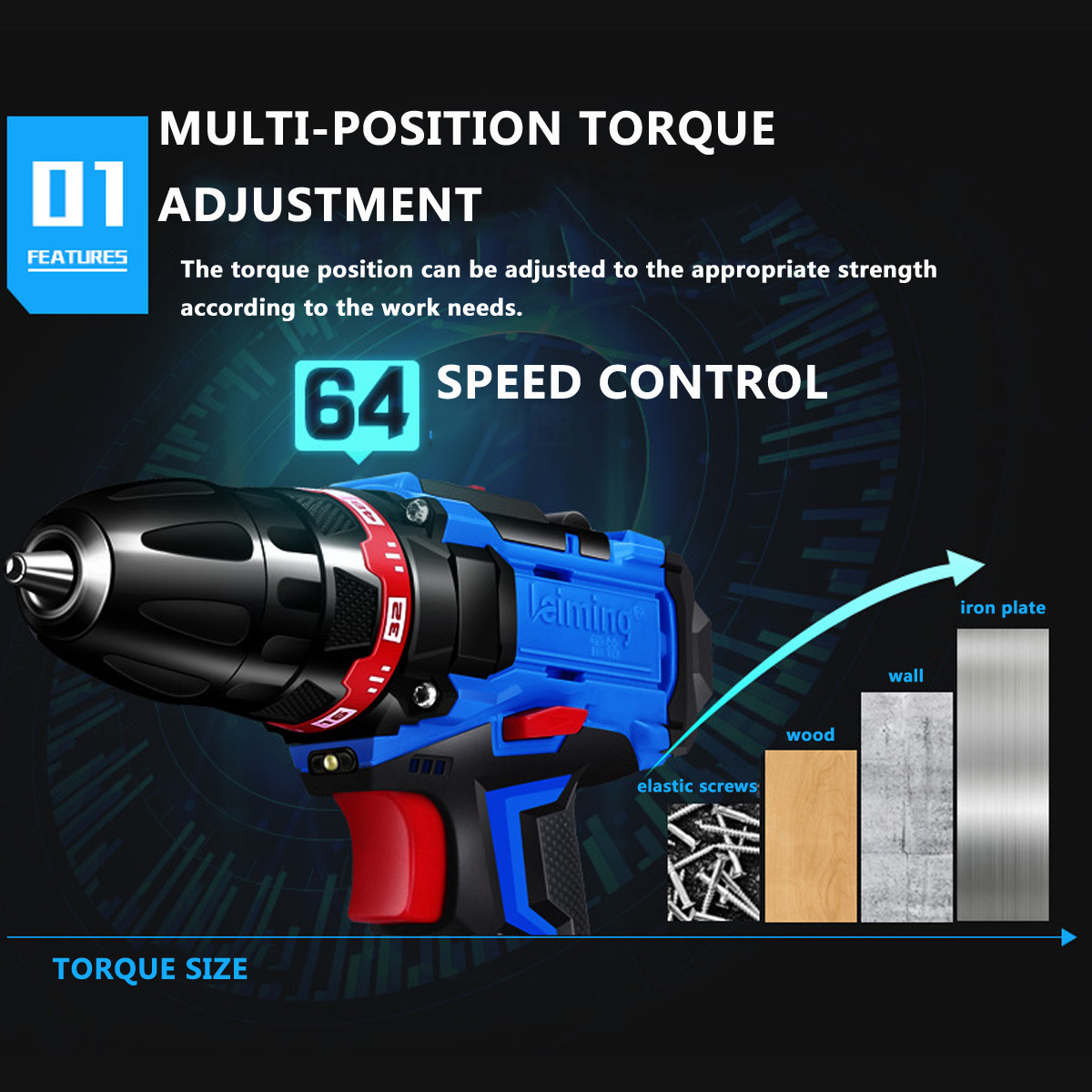 Profession-Dual-Speed-Power-Drill-Cordless-Electric-Screwdriver-with-27Pcs-Accessories-1374968-5