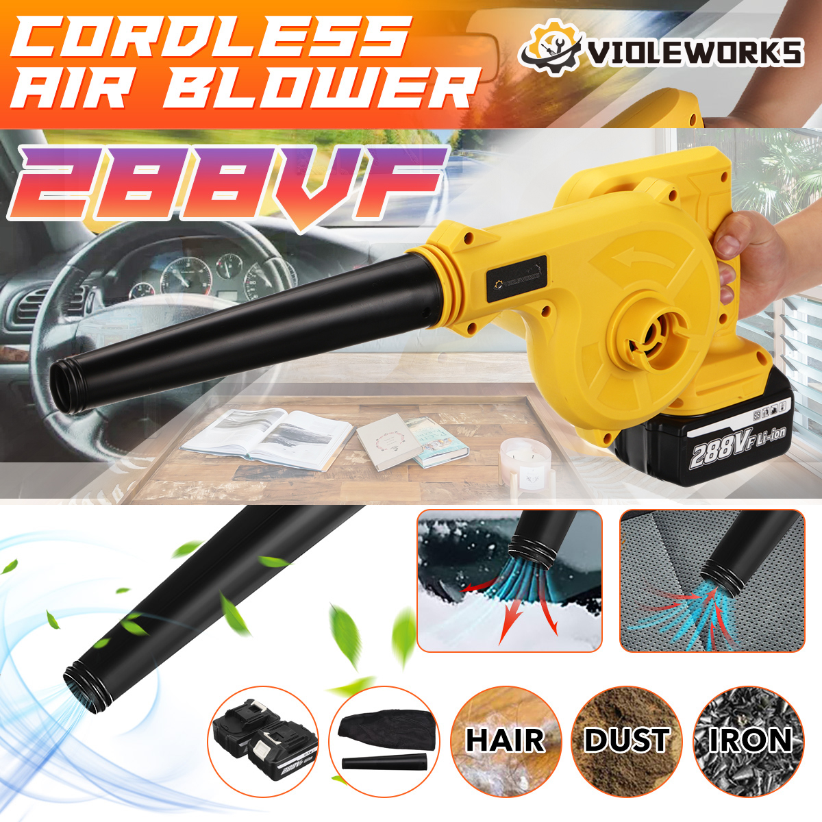 VIOLEWORKS-1500W-288VF-Cordless-Air-Blower-Rechargable-Air-Blowing-Suction-Dust-Collecting-Computer--1843546-2