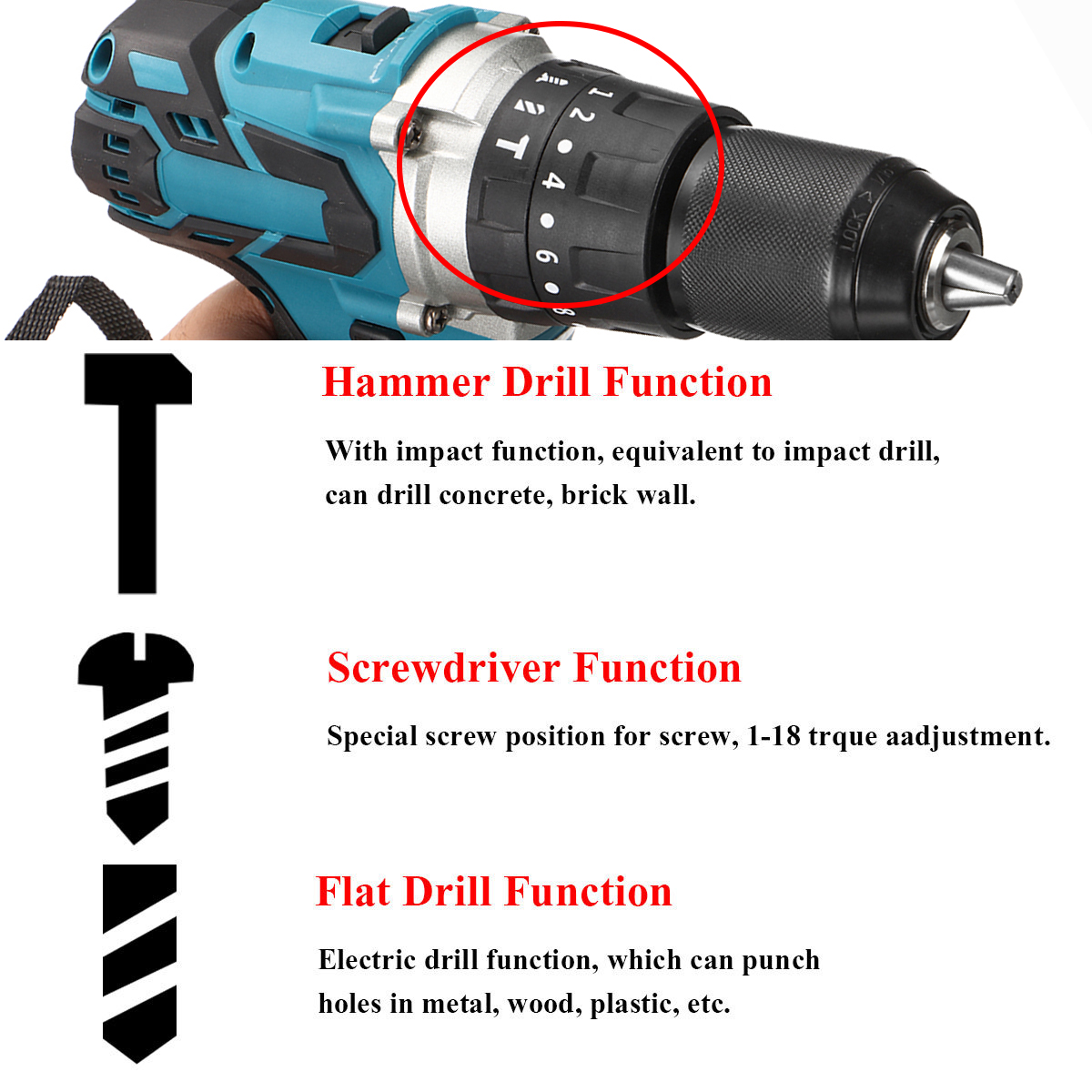 VIOLEWORKS-3-IN-1-288VF-Cordless-Brushless-Hammer-Drill-Speed-Regulated-Electric-Screwdriver-Impact--1852902-5