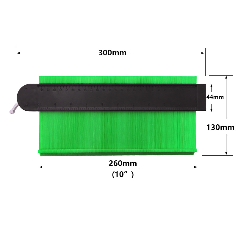 10-Inch-Contour-Gauge-Green-Lockable-Shape-Radial-Ruler-Profiling-Gauge-Taking-Device-1870925-1