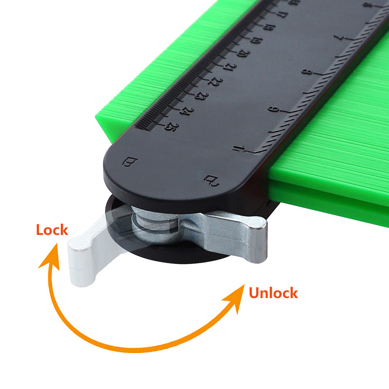 10-Inch-Contour-Gauge-Green-Lockable-Shape-Radial-Ruler-Profiling-Gauge-Taking-Device-1870925-3