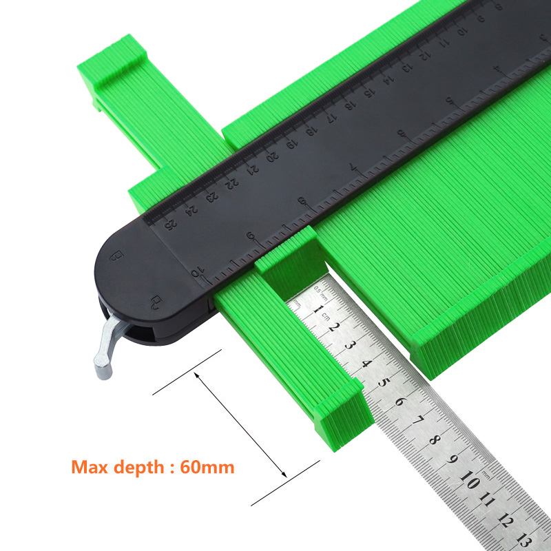 10-Inch-Contour-Gauge-Green-Lockable-Shape-Radial-Ruler-Profiling-Gauge-Taking-Device-1870925-5