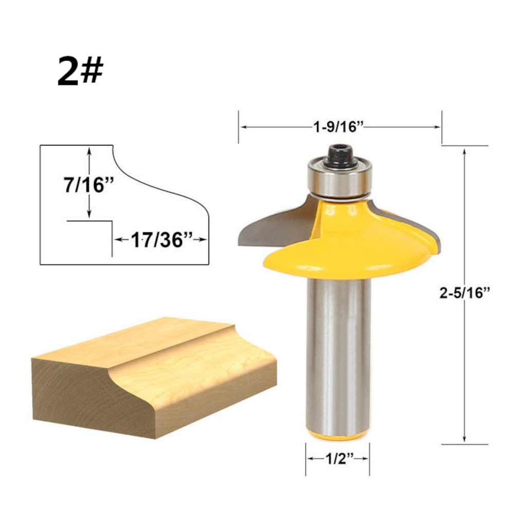12quot-Shank-Drawer-Face-Mill-Round-Over-and-Beading-Edging-Router-Bit-Set-C3-Carbide-Tipped-Woodwor-1767705-5
