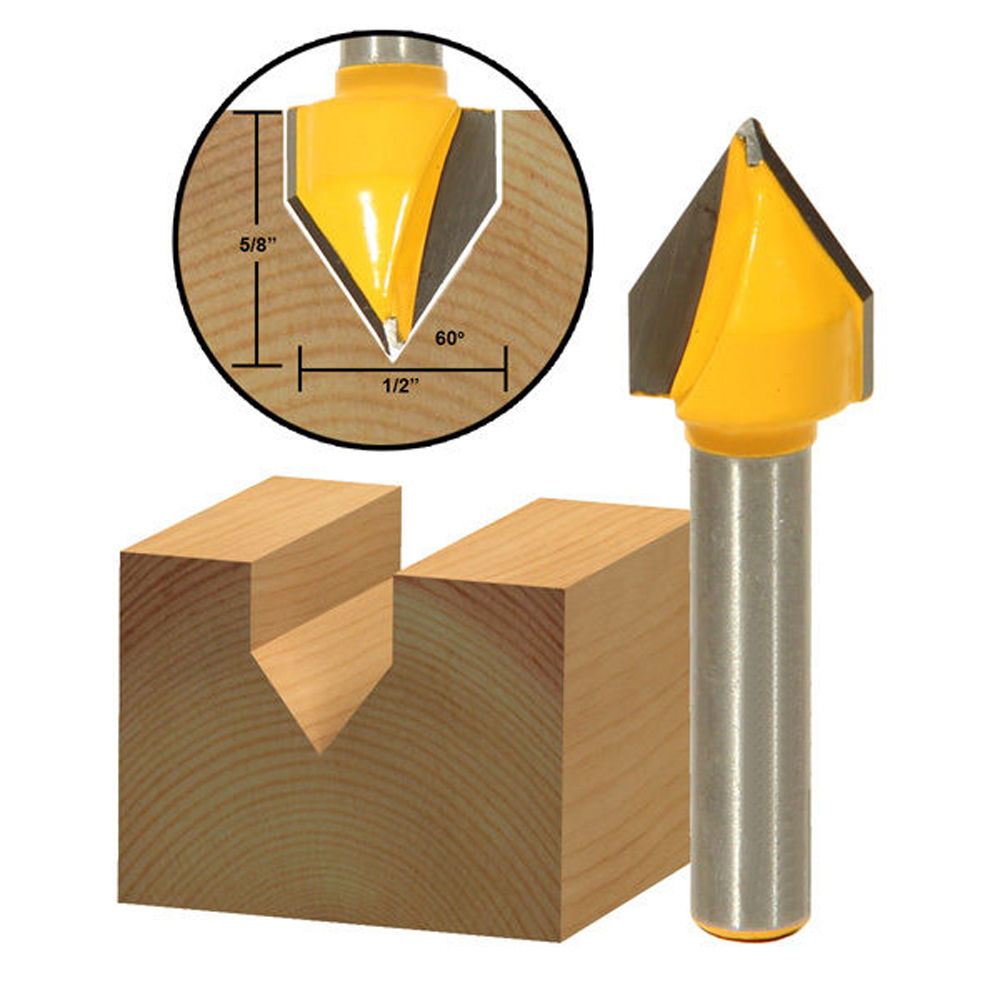 14-Inch-Shank-60-Degree-V-Groove-Router-Bit-Carbide-Tipped-Hardwood-Cutting-Cutter-1291376-1
