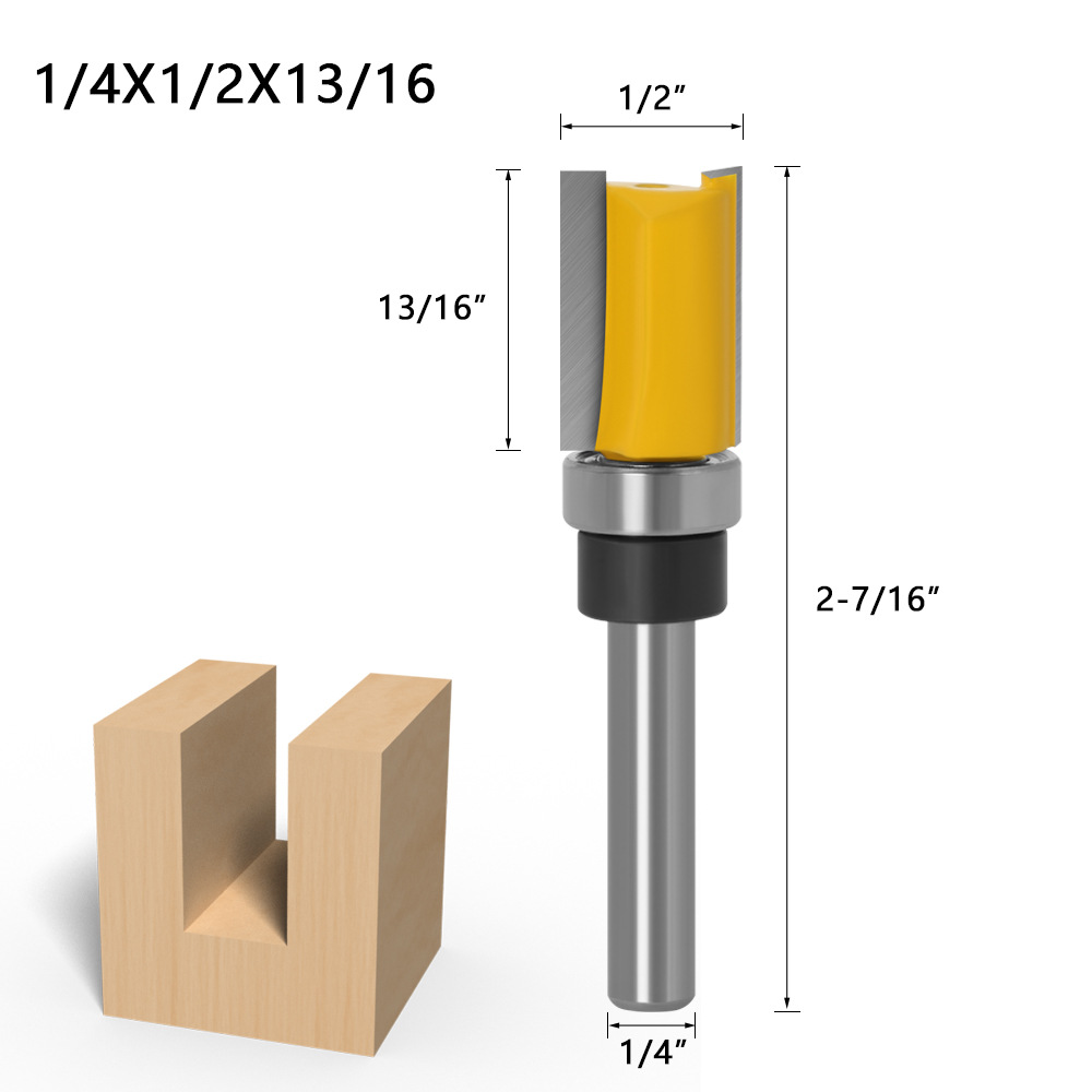 14inch6mm-Shank-Flush-Trim-Router-Bit-Pattern-Bit-Top-Bottom-Bearing-Blade-Template-Wood-Milling-Cut-1812513-9