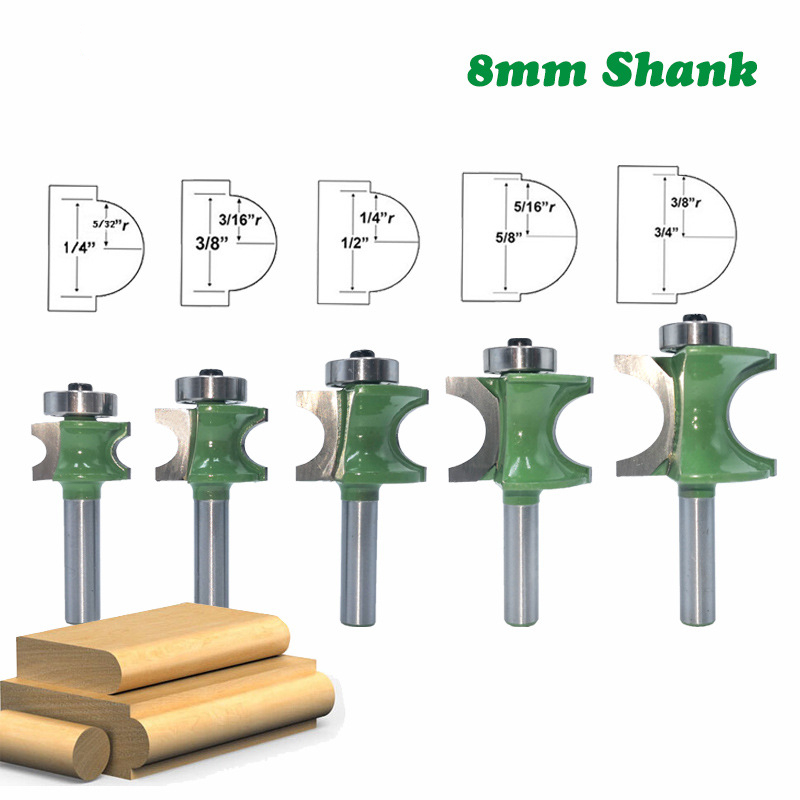 15PCS-8mm-Shank-Bullnose-Half-Round-Bit-Endmill-Router-Bits-Wood-2-Flute-Bearing-Woodworking-Tool-Mi-1815132-1