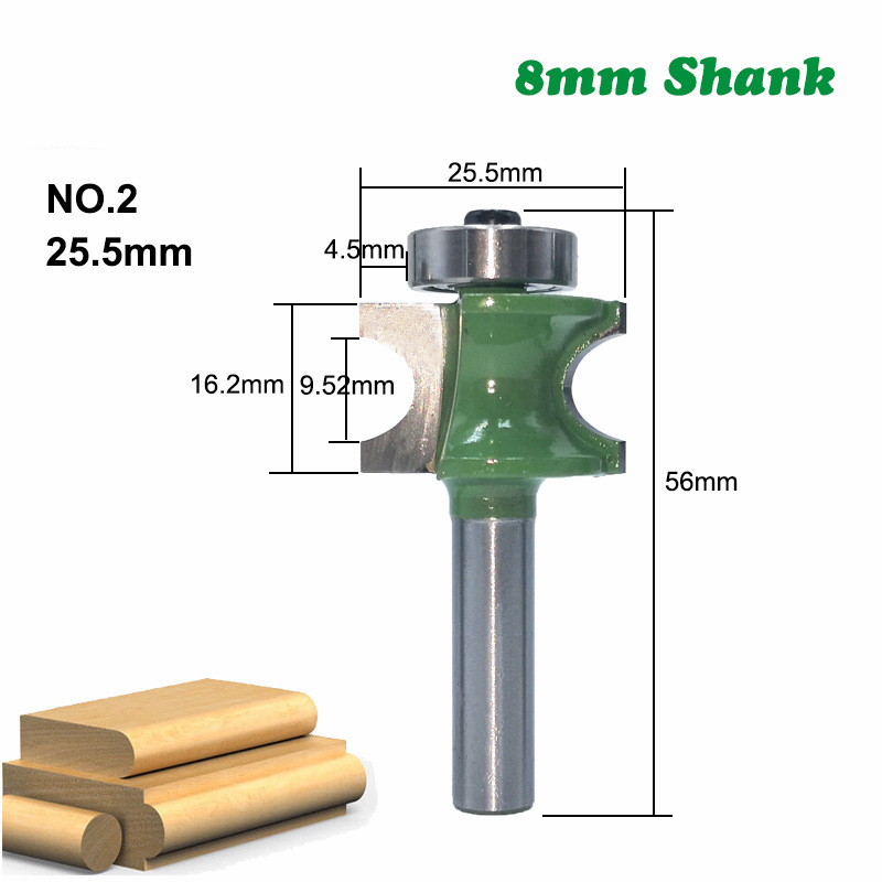 15PCS-8mm-Shank-Bullnose-Half-Round-Bit-Endmill-Router-Bits-Wood-2-Flute-Bearing-Woodworking-Tool-Mi-1815132-5