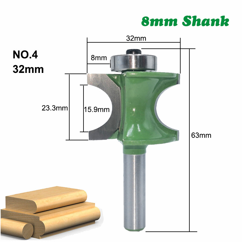 15PCS-8mm-Shank-Bullnose-Half-Round-Bit-Endmill-Router-Bits-Wood-2-Flute-Bearing-Woodworking-Tool-Mi-1815132-7