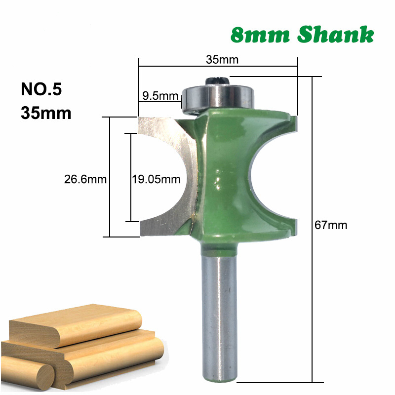 15PCS-8mm-Shank-Bullnose-Half-Round-Bit-Endmill-Router-Bits-Wood-2-Flute-Bearing-Woodworking-Tool-Mi-1815132-8