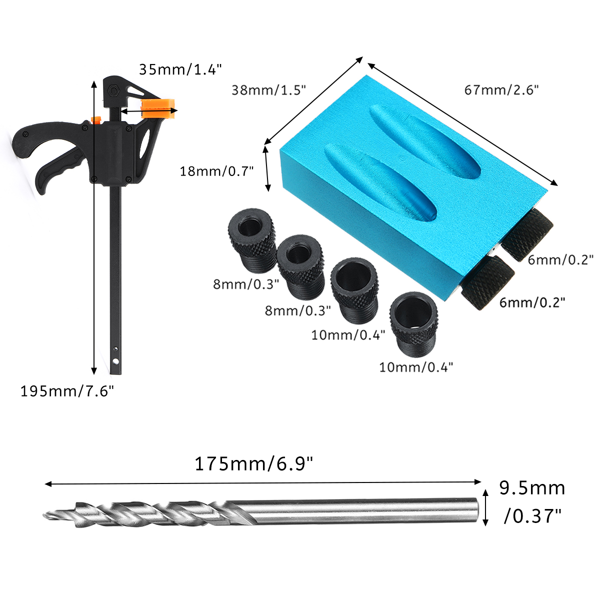 31pcs-15-Degree-Oblique-Hole-Locator-Pocket-Hole-Jig-Drill-Bit-Angle-Woodworking-Carpentry-Tools-1650293-10