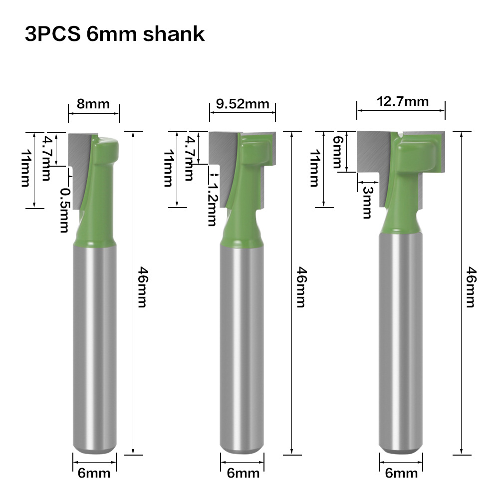 6mm-14quot-Shank-T-Track-Slotting--T-Slot-Keyhole-Cutter-Router-Bit-Steel-Handle-516quot-38--12-Leng-1812555-5