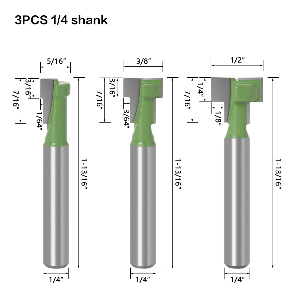 6mm-14quot-Shank-T-Track-Slotting--T-Slot-Keyhole-Cutter-Router-Bit-Steel-Handle-516quot-38--12-Leng-1812555-6