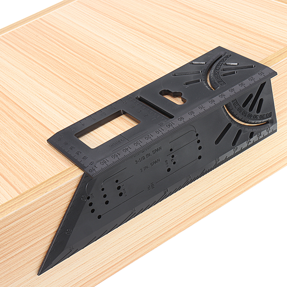 ABS-Plastic-Woodworking-0-170mm-T-Ruler-45-90-Degree-Angle-Ruler-Multifunctional-Marking-Protractor--1545923-2
