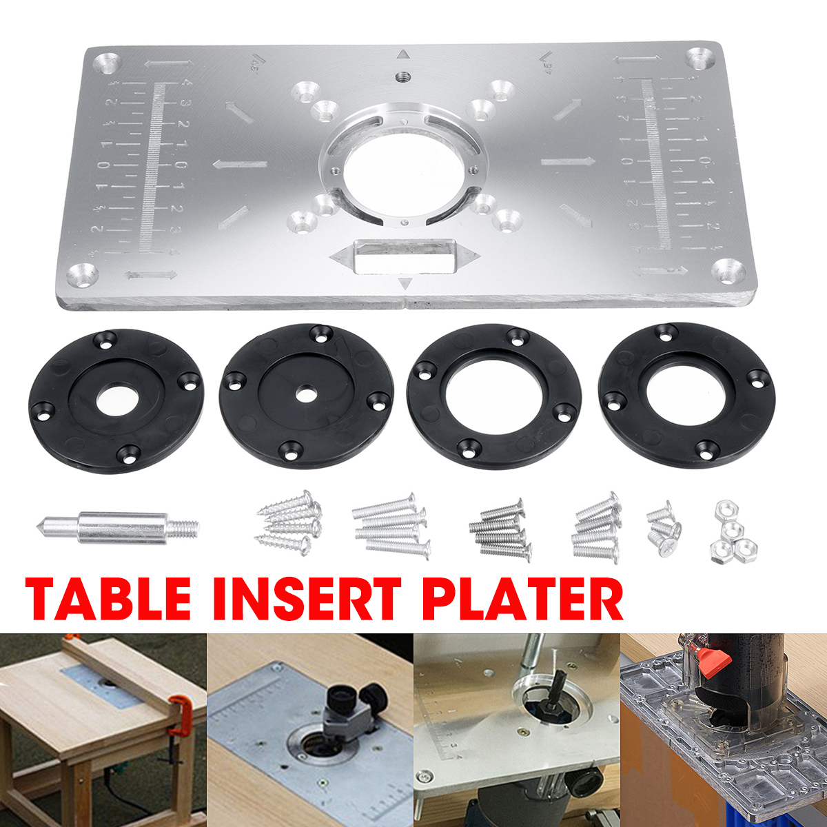 Aluminium-Alloy-Router-Table-Insert-Plate-with-4-Rings-Screws-for-Woodworking-Benches-1709289-1