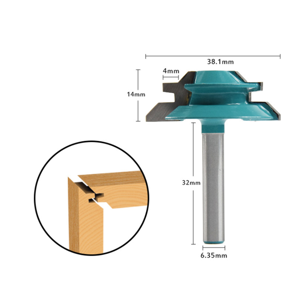 Drillpro-14-Inch-Shank-45-Degree-Lock-Miter-Router-Bit-1-12-Inch-Cutting-Diameter-Tenon-Woodworking--1617894-2