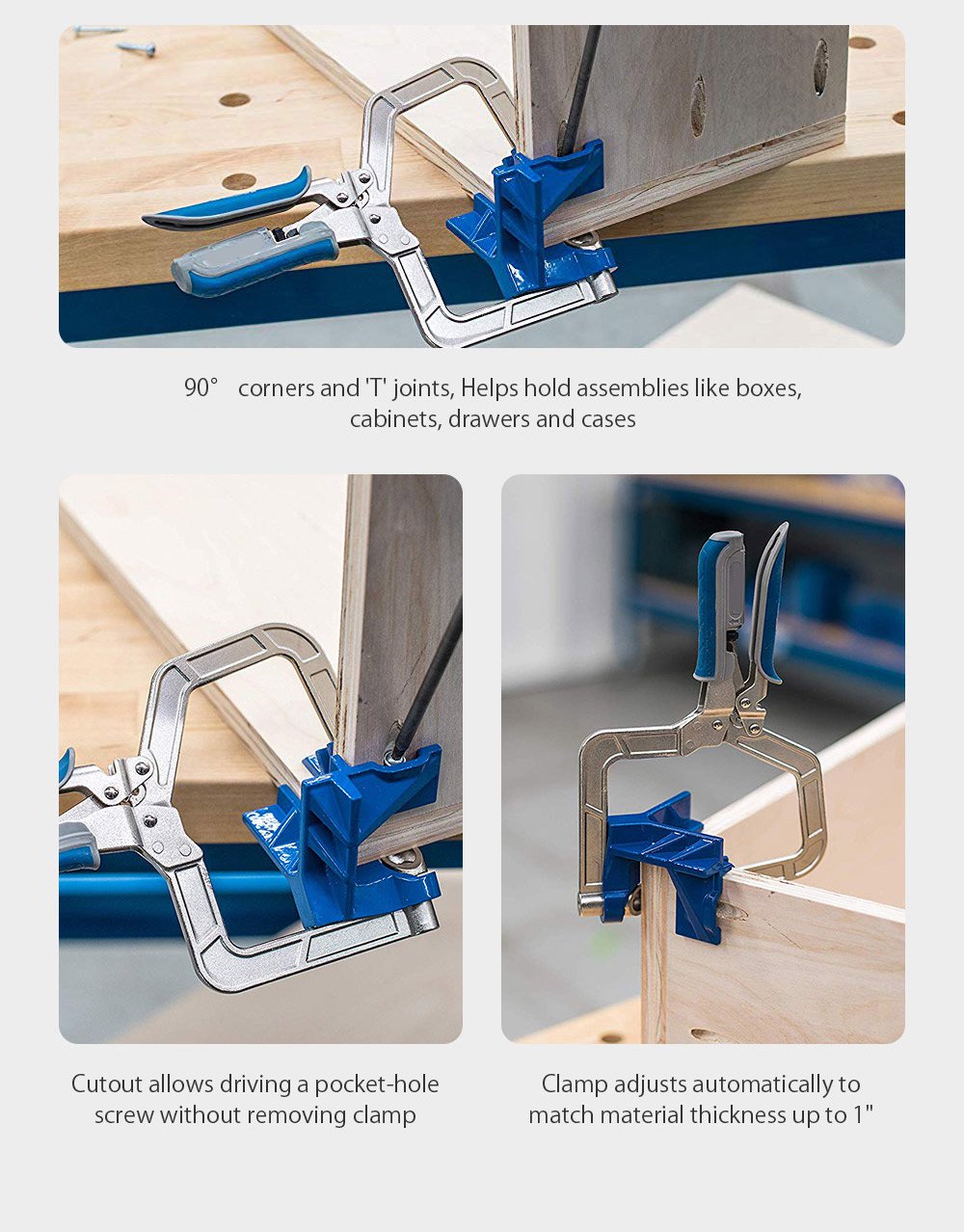 Drillpro-2-Pack-Auto-adjustable-90-Degree-Corner-Clamp-Face-Frame-Clamp-Woodworking-Clamp-1766662-6