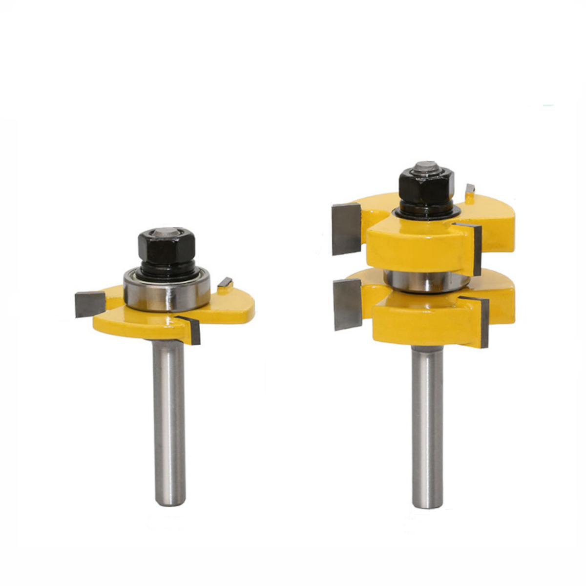 Drillpro-2Pcs-8mm-Shank-Tongue-Groove-Joint-Router-Bits-Three-tooth-T-type-Assemble-Milling-Cutter-f-1785873-3