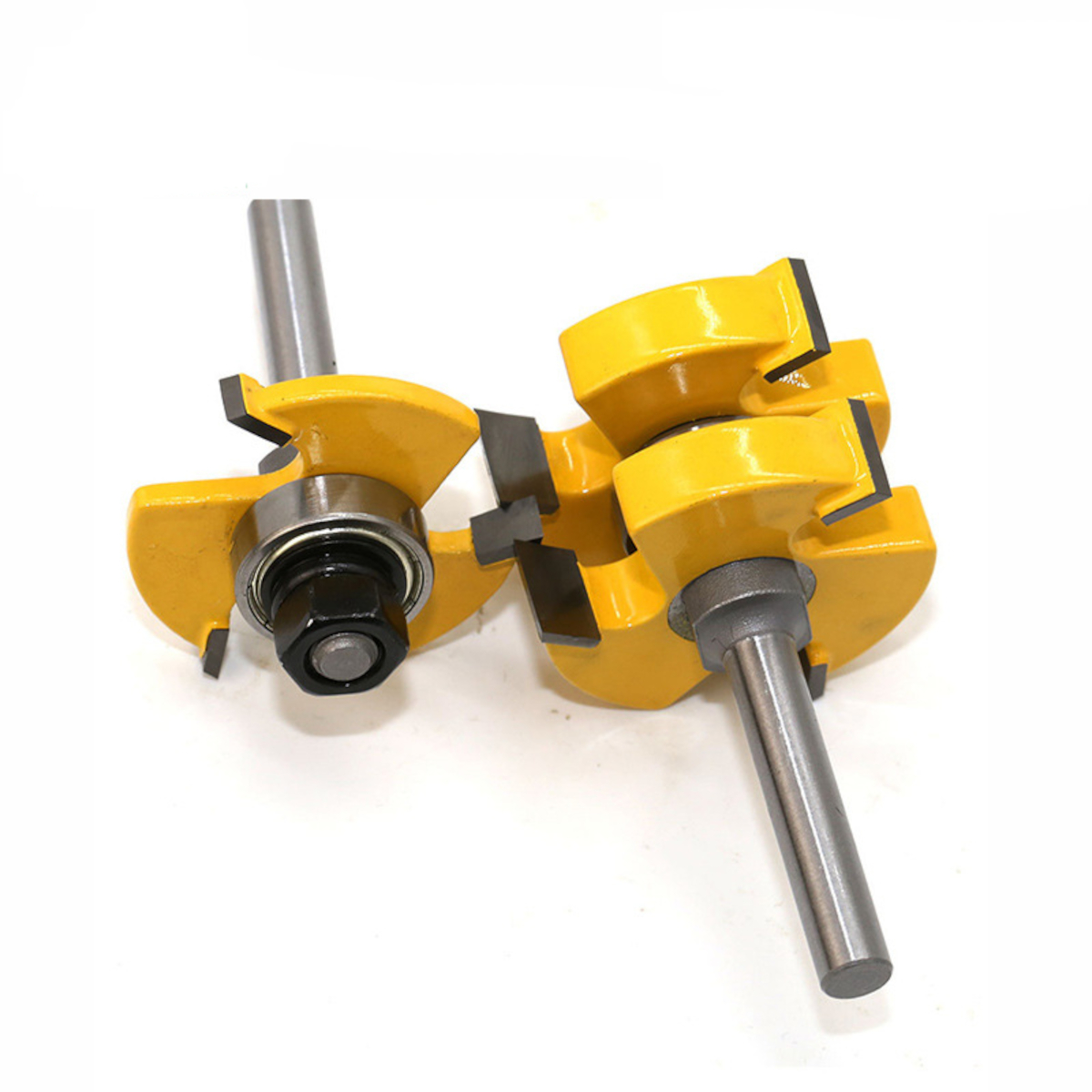 Drillpro-2Pcs-8mm-Shank-Tongue-Groove-Joint-Router-Bits-Three-tooth-T-type-Assemble-Milling-Cutter-f-1785873-5