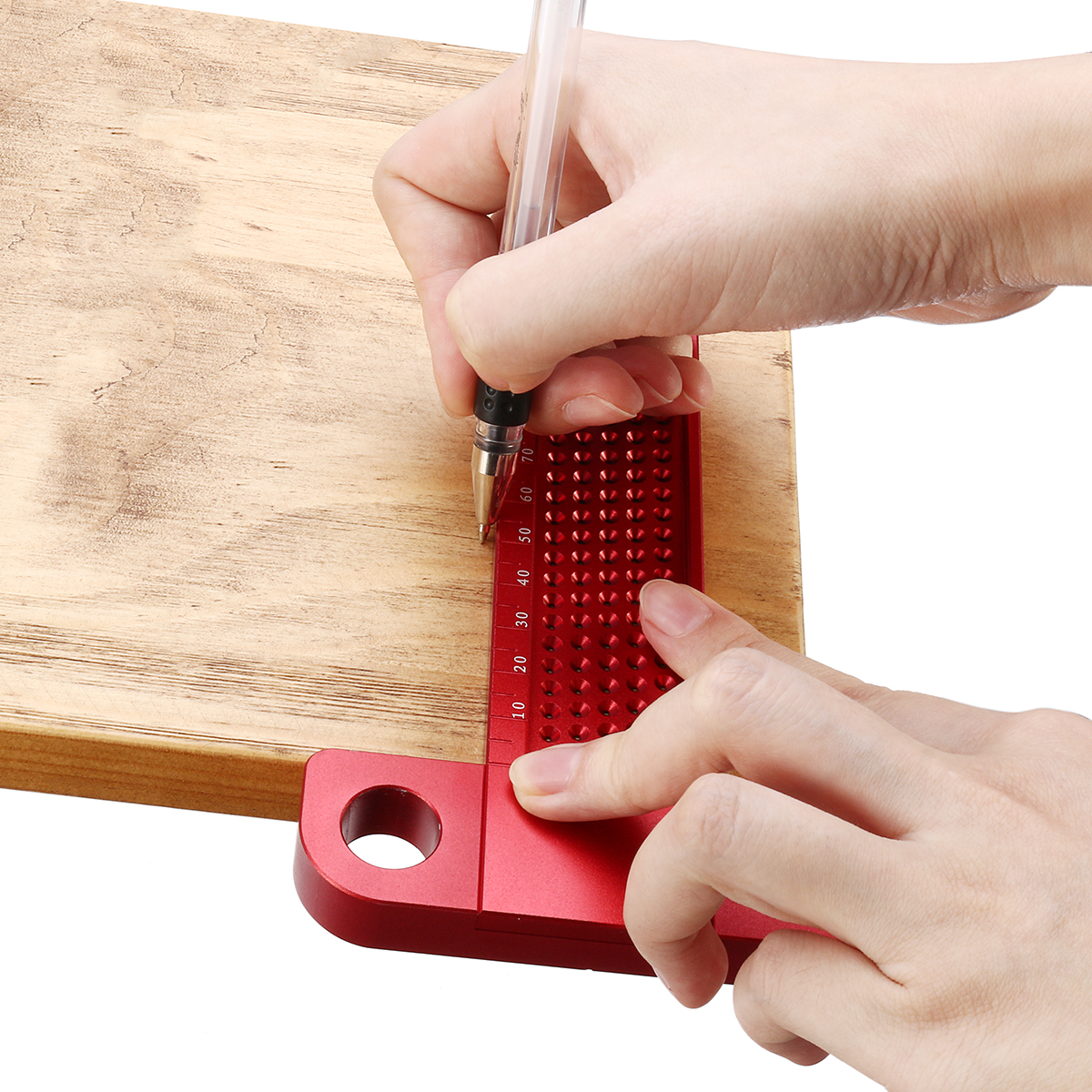 Drillpro-Aluminium-Alloy-T-160-Hole-Positioning-Metric-Measuring-Ruler-Woodworking-Precision-Marking-1324492-9