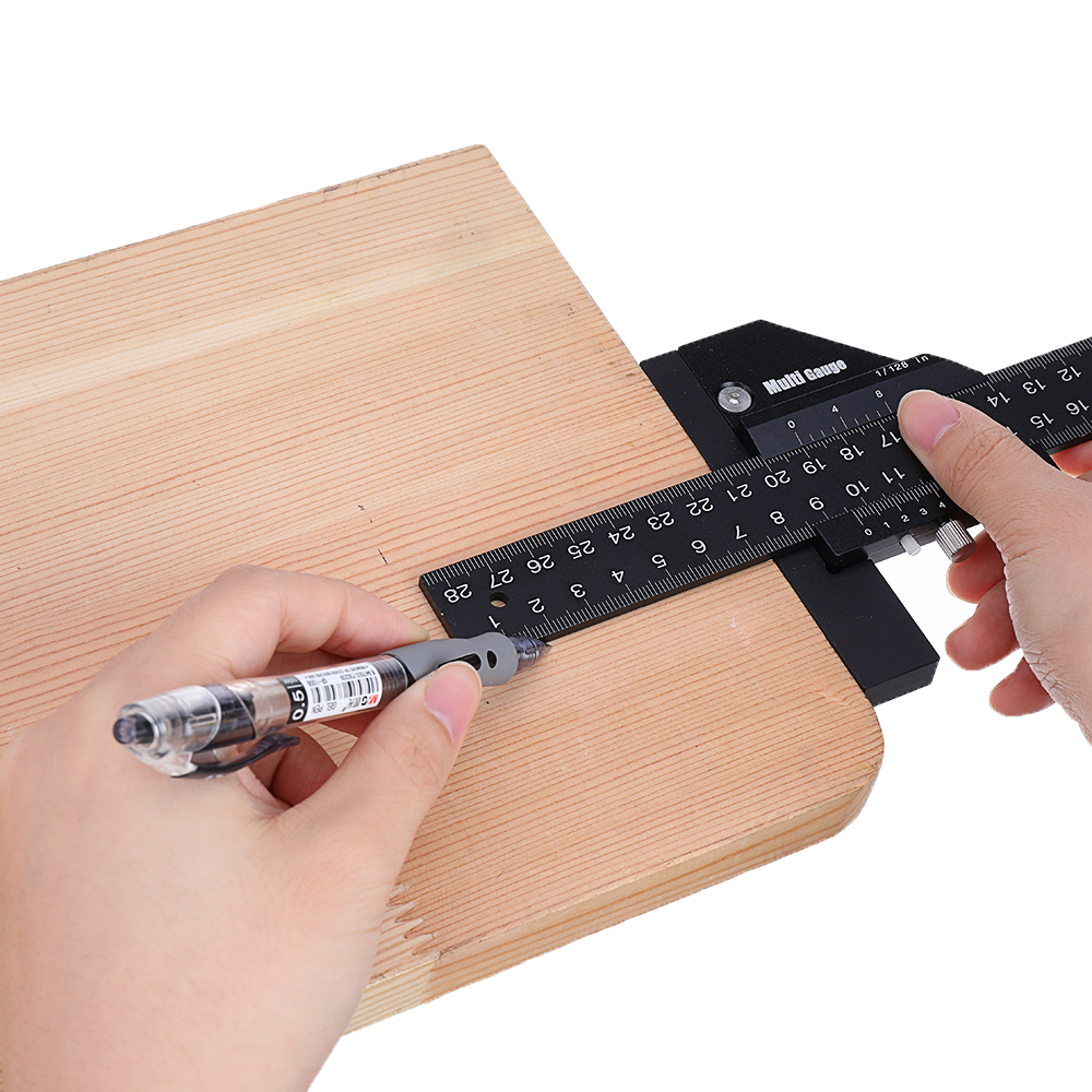 Drillpro-Multifunction-Inch-and-MM-Woodworking-Scriber-Gauge-Aluminum-Steel-Measuring-Marking-Framin-1658643-8