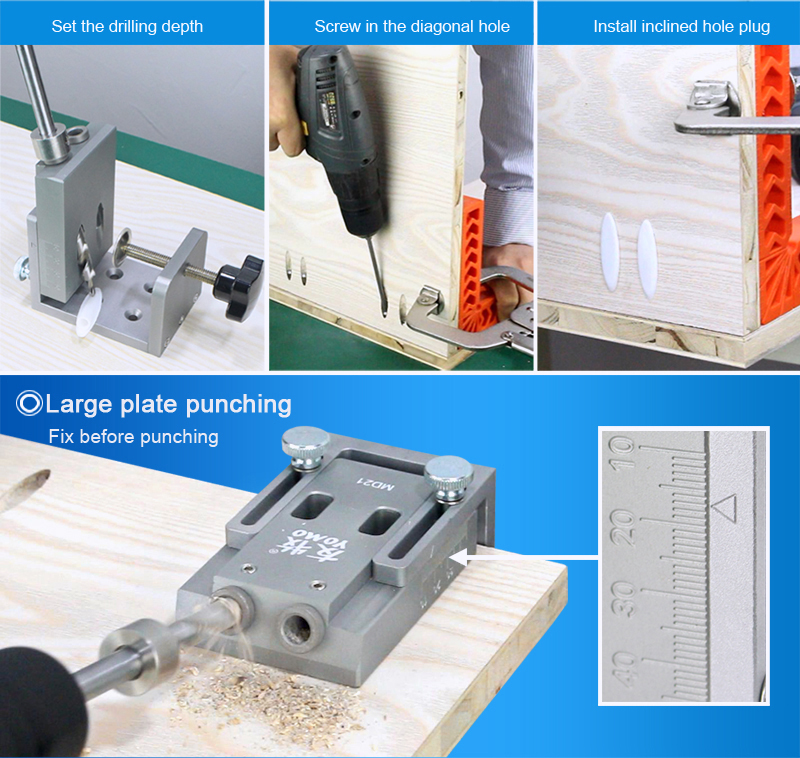 Drillpro-YOMO-MD21-Aluminum-Alloy-Pocket-Hole-Jig-Kit-With-9mm-Step-Drill-Bit-Wood-Doweling-jig-Dril-1750792-5
