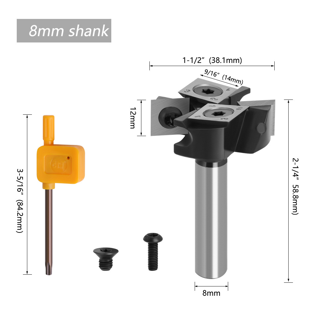 Four-blade-12MM-8MM-12quot-Shank-Removable-Router-Bit--Wood-Milling-Cutter-Planing-Tool-Woodworking--1911781-2