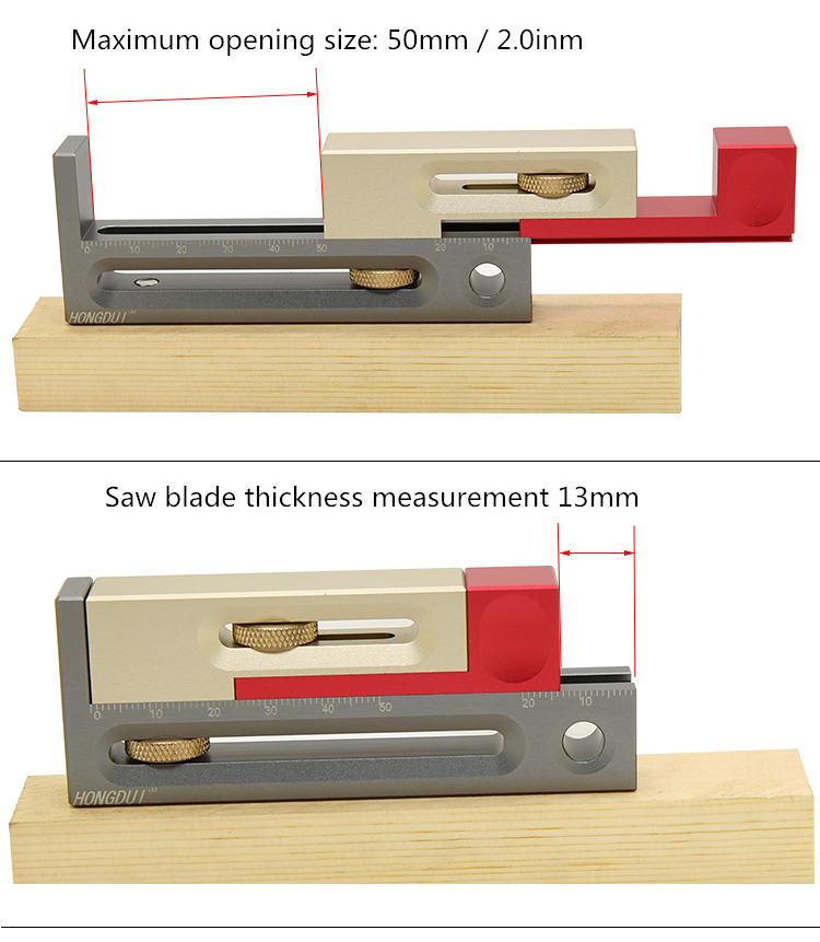 HONGDUI-Kerfmaker-Table-Saw-Slot-Adjuster-Mortise-and-Tenon-Tool-Woodworking-Movable-Measuring-Block-1528475-4
