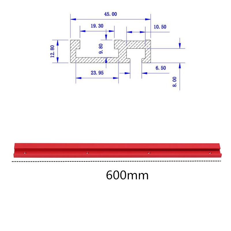 Machifit-600mm-Red-Aluminum-Alloy-T-track-Woodworking-45x128mm-T-slot-Miter-Track-1276481-1