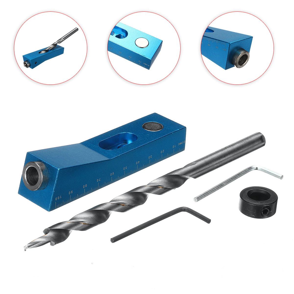 Mini-Pocket-Hole-Jig-System-with-or-without-Step-Drill-Bit-Depth-Collar-Woodworking-Tool-1646607-2