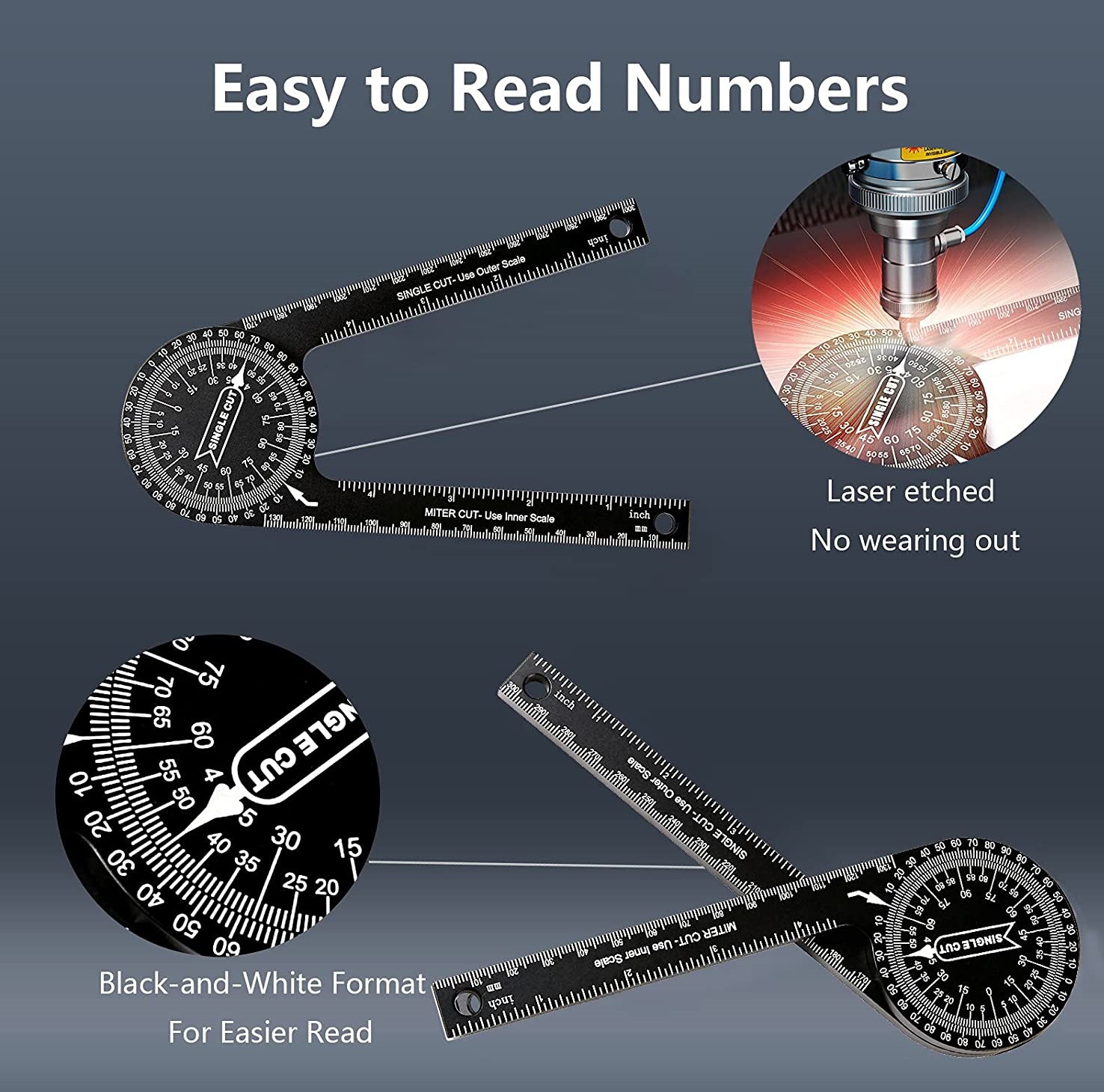 Miter-Saw-Protractor-360deg-Horizontal-Angle-Gauge-Aluminum-Accurate-Reading-Scales-Inside--Outside--1930210-3