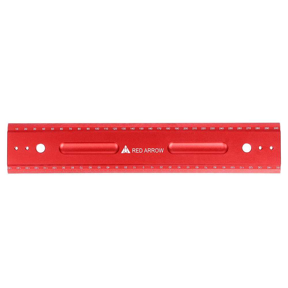 RED-ARROW-300mm-Metric-Aluminum-Alloy-Striaght-Ruler-Gauge-Precision-Woodworking-Square-Measuring-To-1616757-4