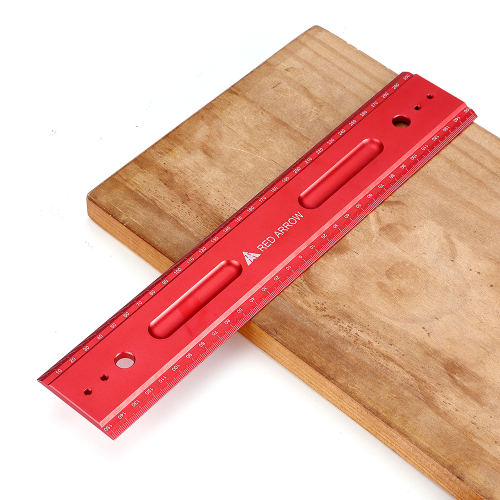 RED-ARROW-300mm-Metric-Aluminum-Alloy-Striaght-Ruler-Gauge-Precision-Woodworking-Square-Measuring-To-1616757-8