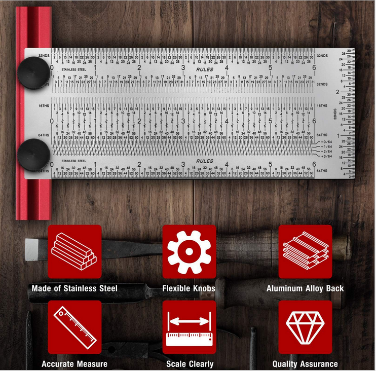 T-Square-6-Precision-Woodworking-Tools-Marking-Rule-Stainless-Steel-Positioning-Scribing-Gauge-Carpe-1919780-2