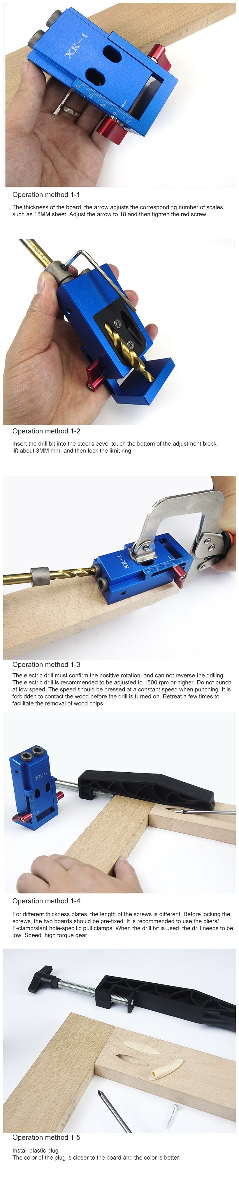 Upgrade-XK-2-Pocket-Hole-Jig-Wood-Toggle-Clamps-with-Drilling-Bit-Hole-Puncher-Locator-Working-Carpe-1730565-11