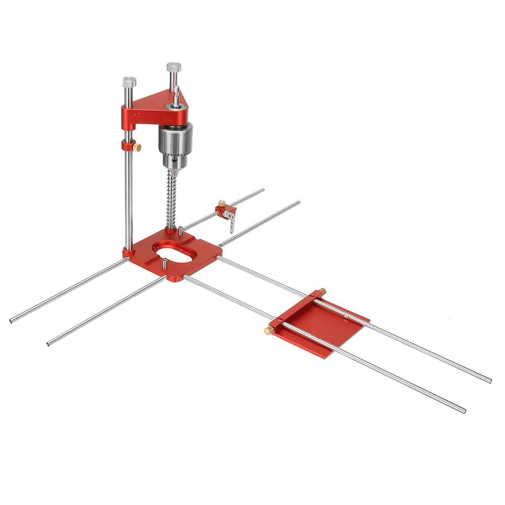 Upgraded-All-Aluminum-Alloy-Adjustable-Woodworking-Drill-Locator-Guide-With-8pcs-Extension-Rods-Flip-1907943-1