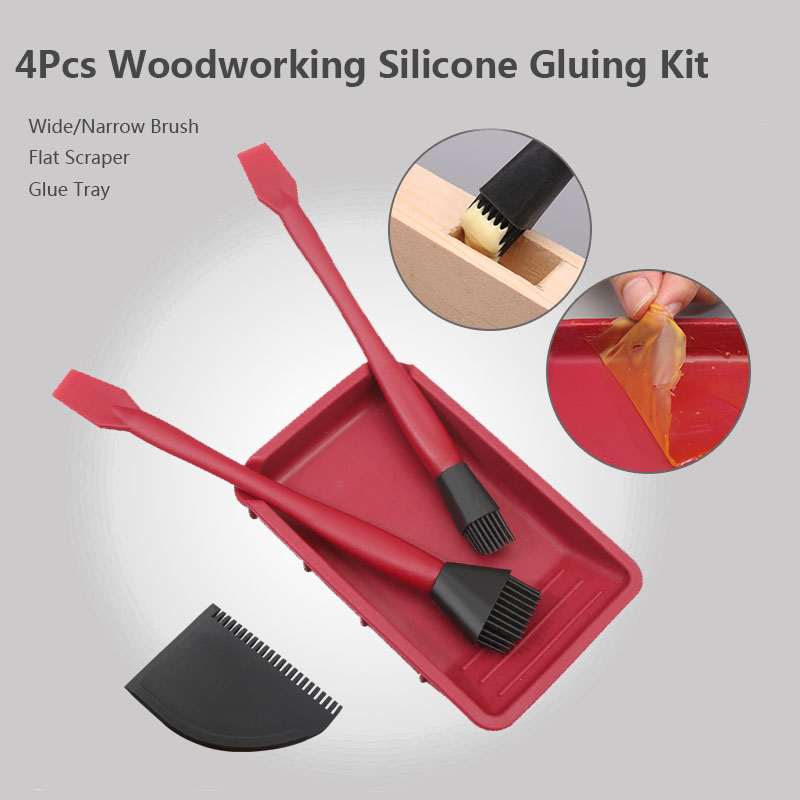 Wnew-4Pcs-Silicone-Glue-Kit-WideNarrow-Brush-with-Flat-Scraper-and-Glue-Tray-Woodworking-Gluing-Kit--1698653-1