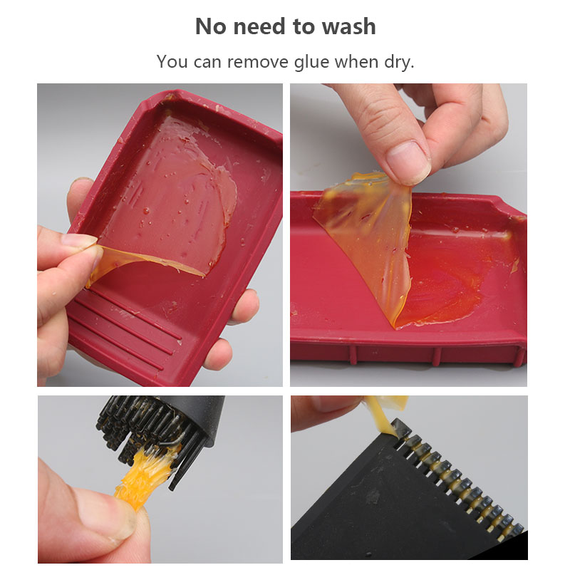 Wnew-4Pcs-Silicone-Glue-Kit-WideNarrow-Brush-with-Flat-Scraper-and-Glue-Tray-Woodworking-Gluing-Kit--1698653-3