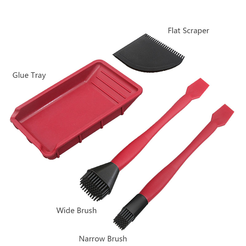 Wnew-4Pcs-Silicone-Glue-Kit-WideNarrow-Brush-with-Flat-Scraper-and-Glue-Tray-Woodworking-Gluing-Kit--1698653-4
