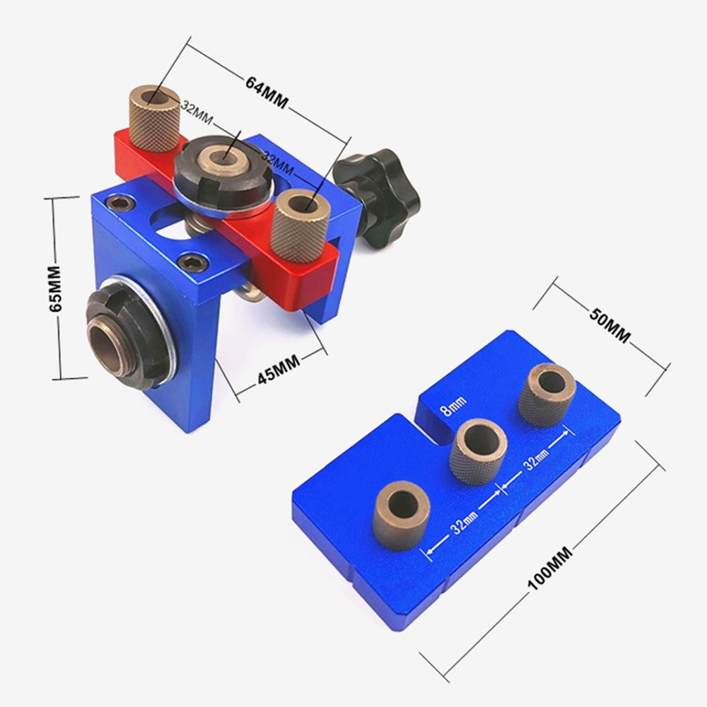 X150-3-in-1-Adjustable-Doweling-Jig-Hole-Drilling-Guide-Locator-Woodworking-Pocket-Fixture-Wood-Plat-1741022-4