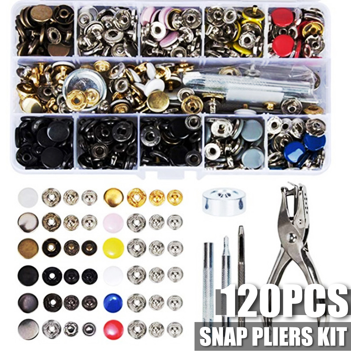 120Pcs-Metal-Buttons-Set-Press-Studs-with-4Pcs-Fixing-Tools-1Pcs-Pliers-1708786-1