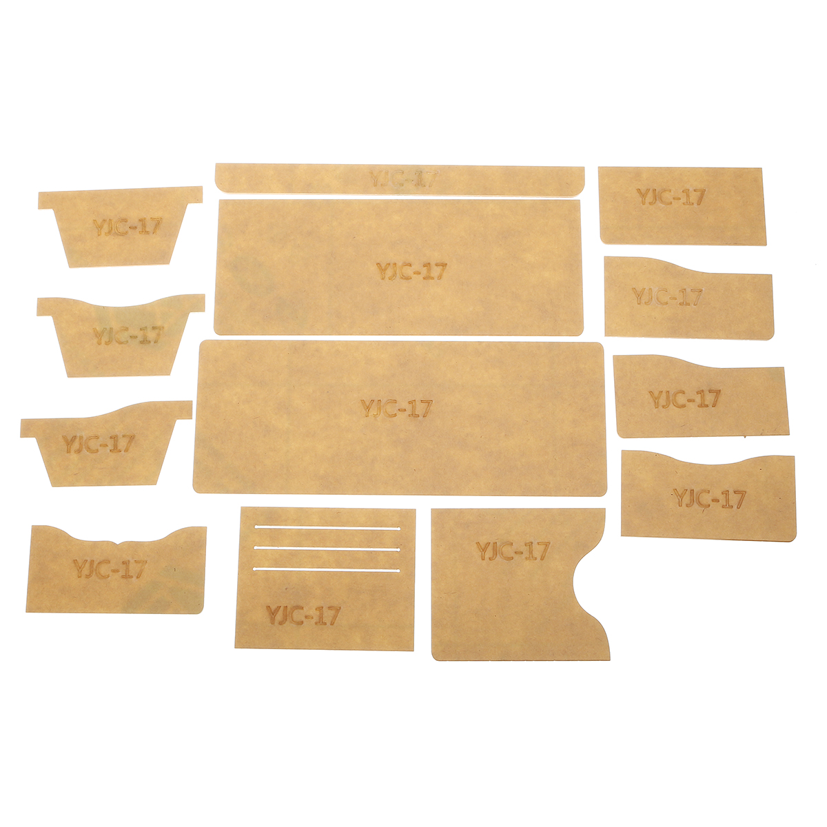 13Pcs-Clear-Acrylic-Wallet-Pattern-Stencil-Template-Set-Leather-Craft-DIY-Kits-1518004-1