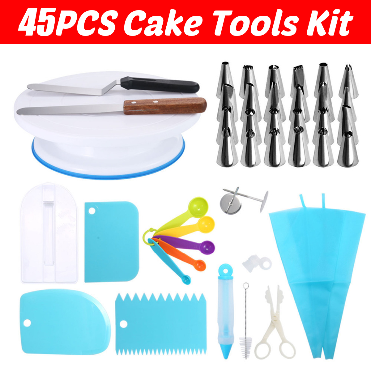45PcsSet-Cake-Turntable-Rotating-Rack-Knife-Pastry-Nozzle-Decor-DIY-Baking-Tool-1718388-1