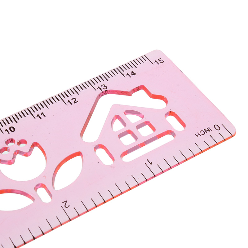 4Pcs-Candy-Color-Cute-Art-Graphics-Symbols-Drawing-Template-Ruler-15CM-1358898-4